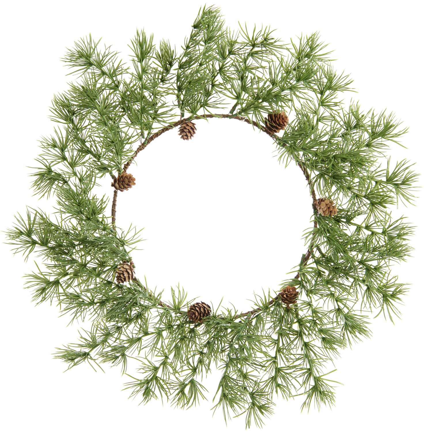 Lärchenkranz mit Zapfen, Ø50cm. Grüner Kranz von Rico Design mit natürlichen Zapfen, ideal für Dekorationen.