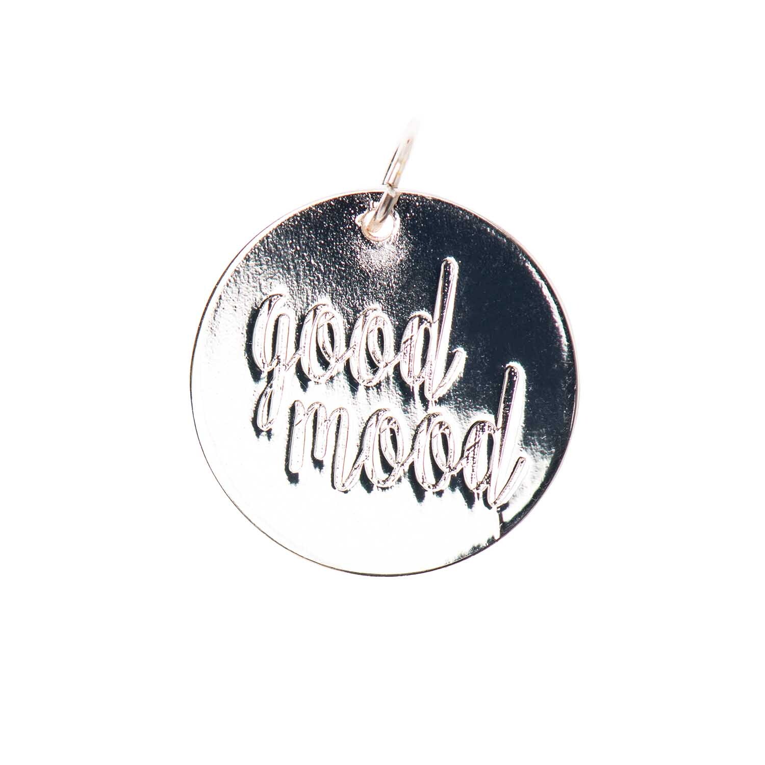 Mix it Up - Schmuckanhänger mit "Good Mood"-Gravur in Silber von Rico Design, Ø17mm.