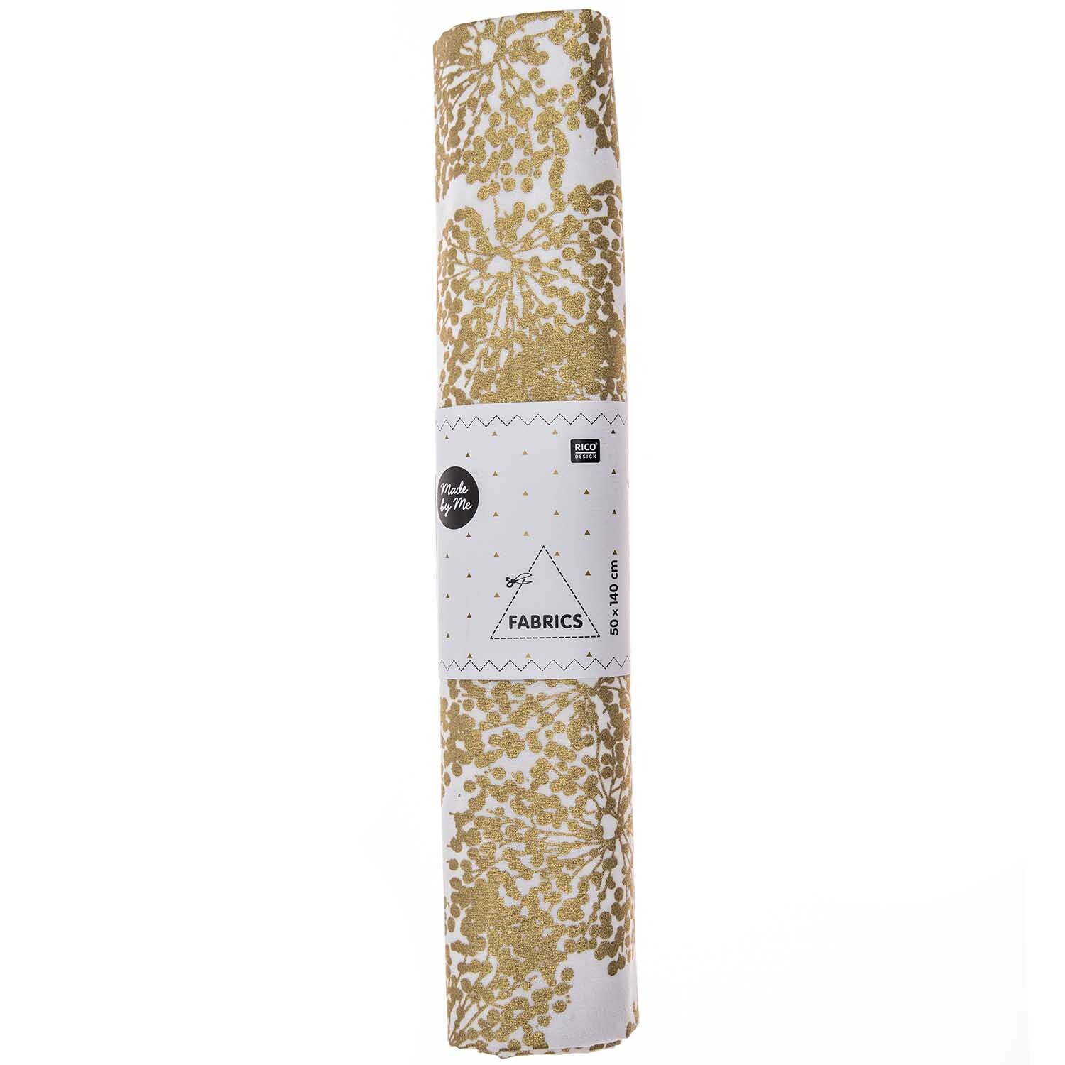Stoff Allium weiß-gold 50x140cm von Rico Design