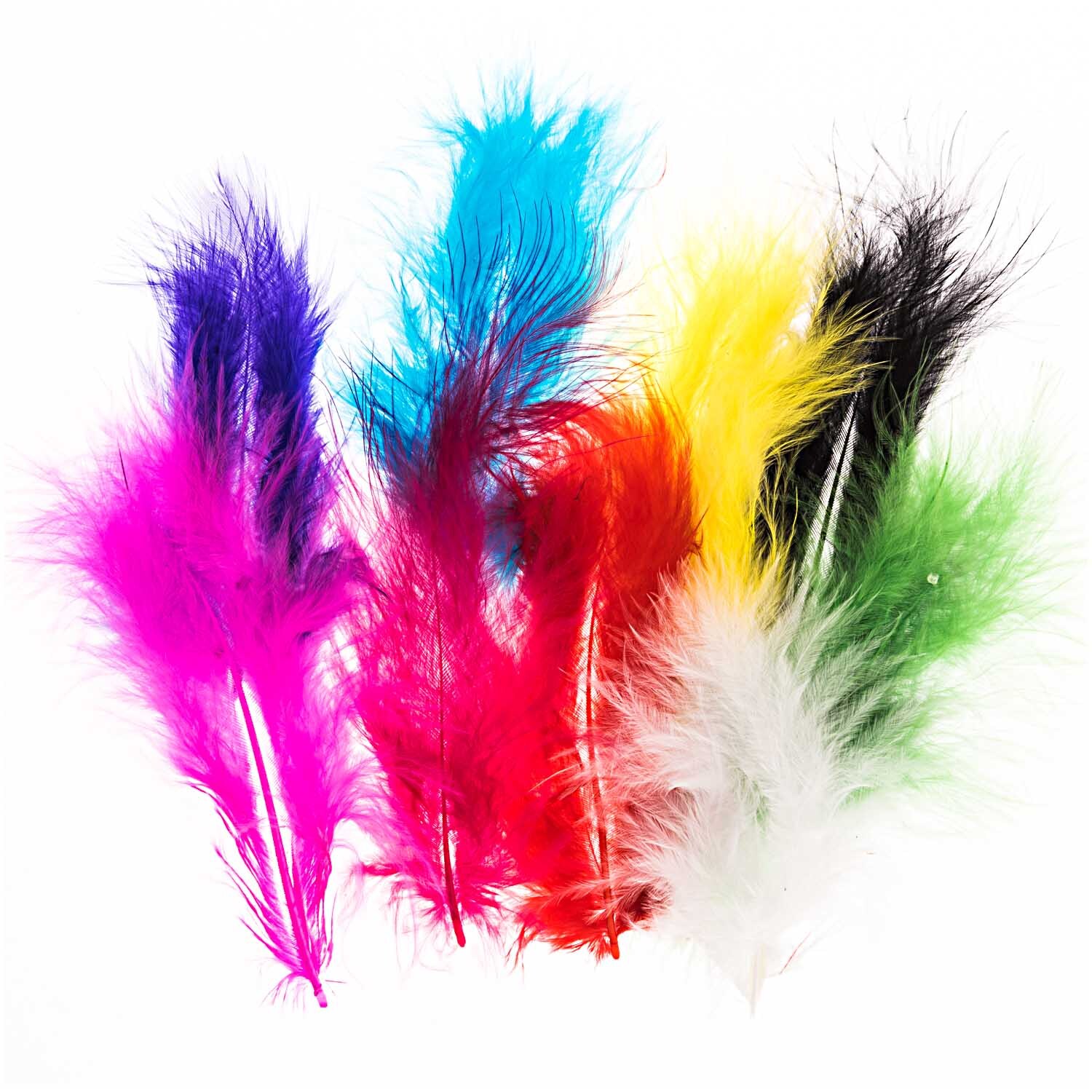 Softfeder Mix 150 Stück: Bunte Federn in verschiedenen Farben von idee. Creativmarkt, ideal für kreative Projekte.