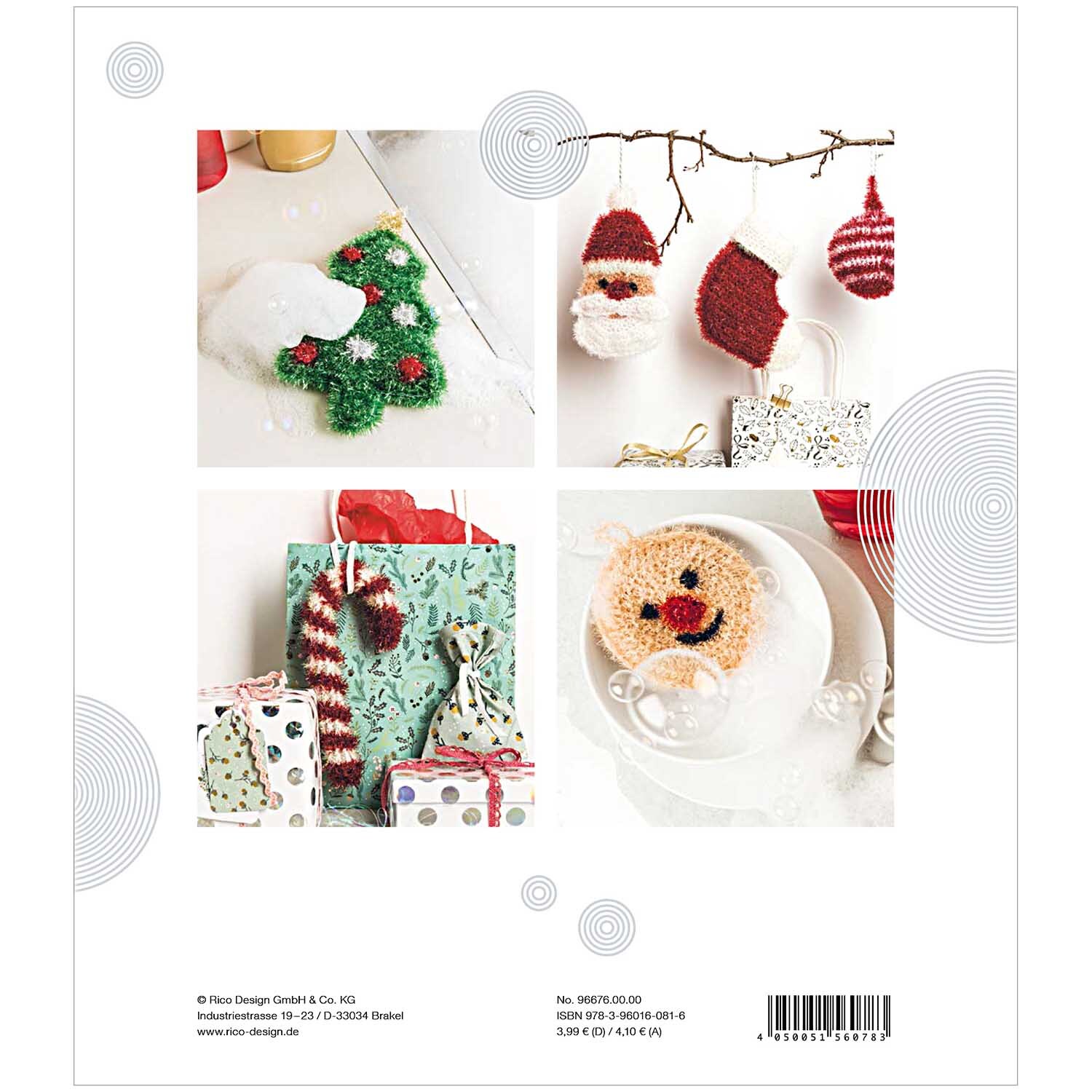 Creative Bubble - Classical X-MAS: Weihnachtliche Dekorationen von Rico Design, inklusive gestrickter Ornamente und Geschenkverpackungen.