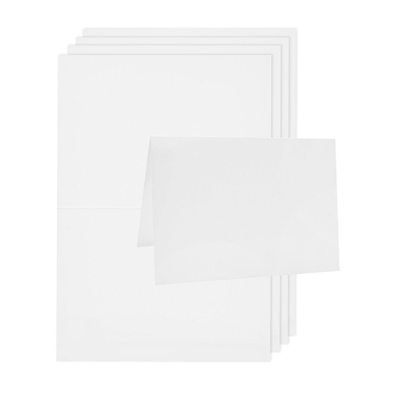 Paper Poetry Luxury Karten B6, 5 Stück, weiß. Hochwertige Karten von Rico Design, ideal für elegante Anlässe und kreative Projekte.