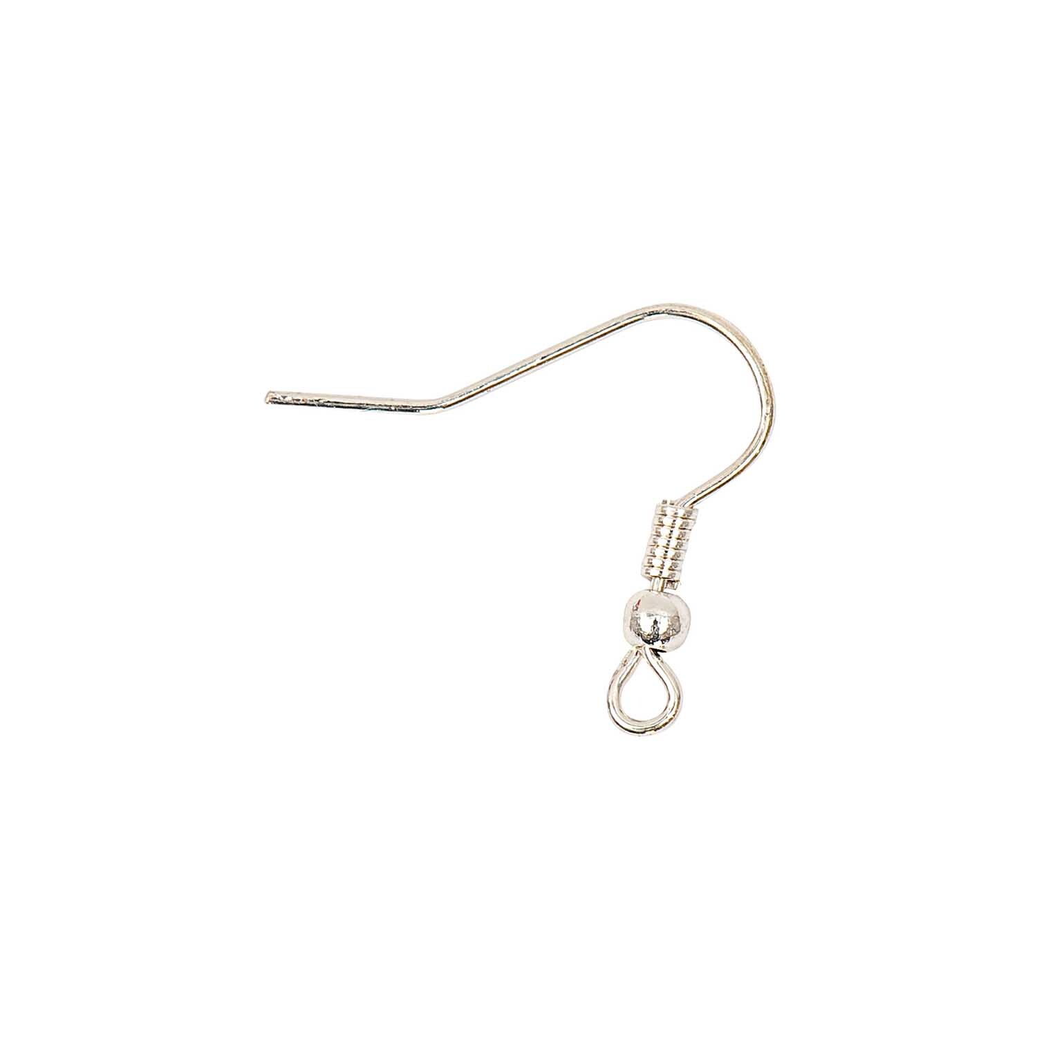 Ohrhaken silber 17mm 4 Stück von Rico Design, elegant gebogen, ideal für Schmuckherstellung.