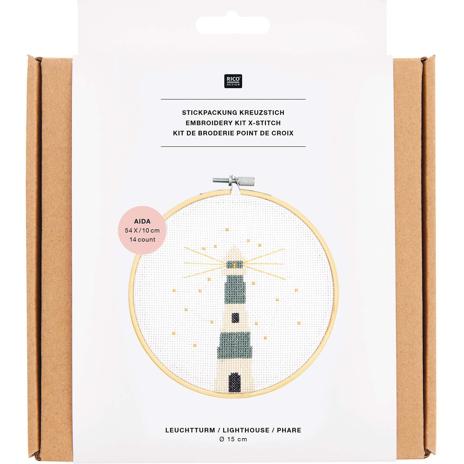 Stickpackung Leuchtturm Bild Ø 15cm von Rico Design