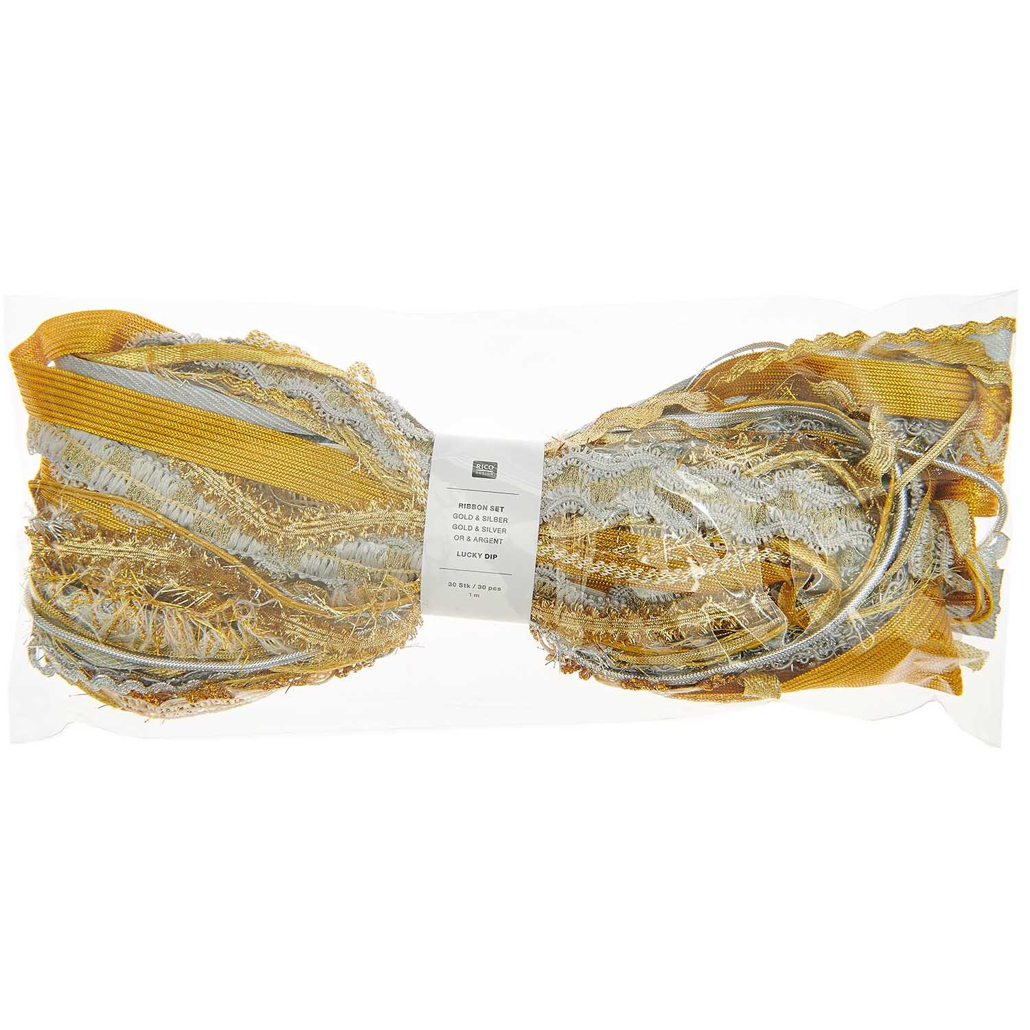 Ribbon Set Lucky Dip 30teilig Farbe Gold-Silber von Rico Design