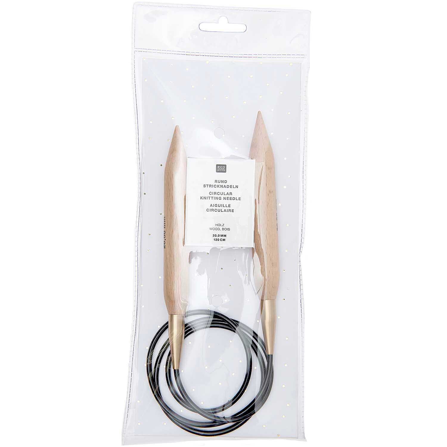 Rundstricknadel 120cm Buche von Rico Design