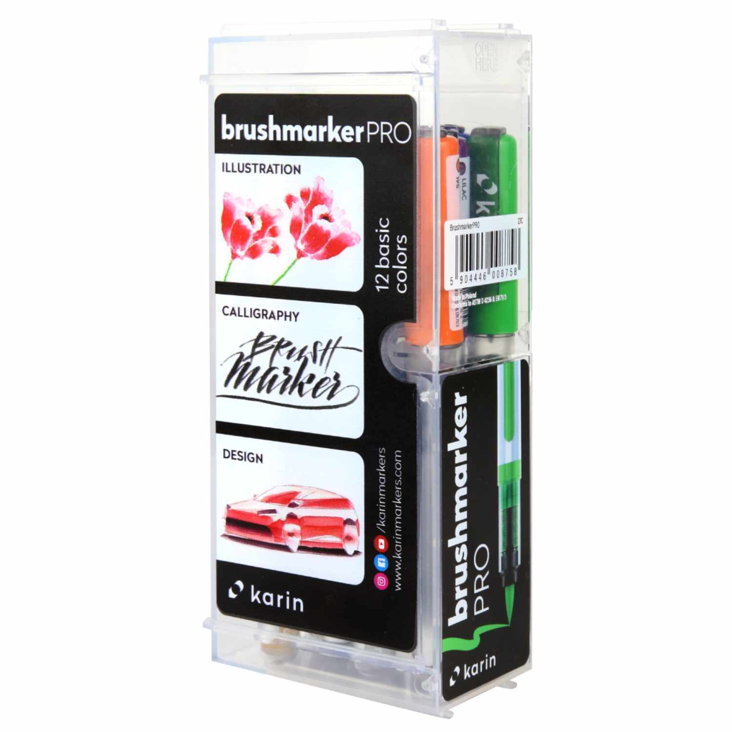 Brushmarker PRO Basic Colors Set 12 Farben von Karin K.T.Skalscy KARIN 