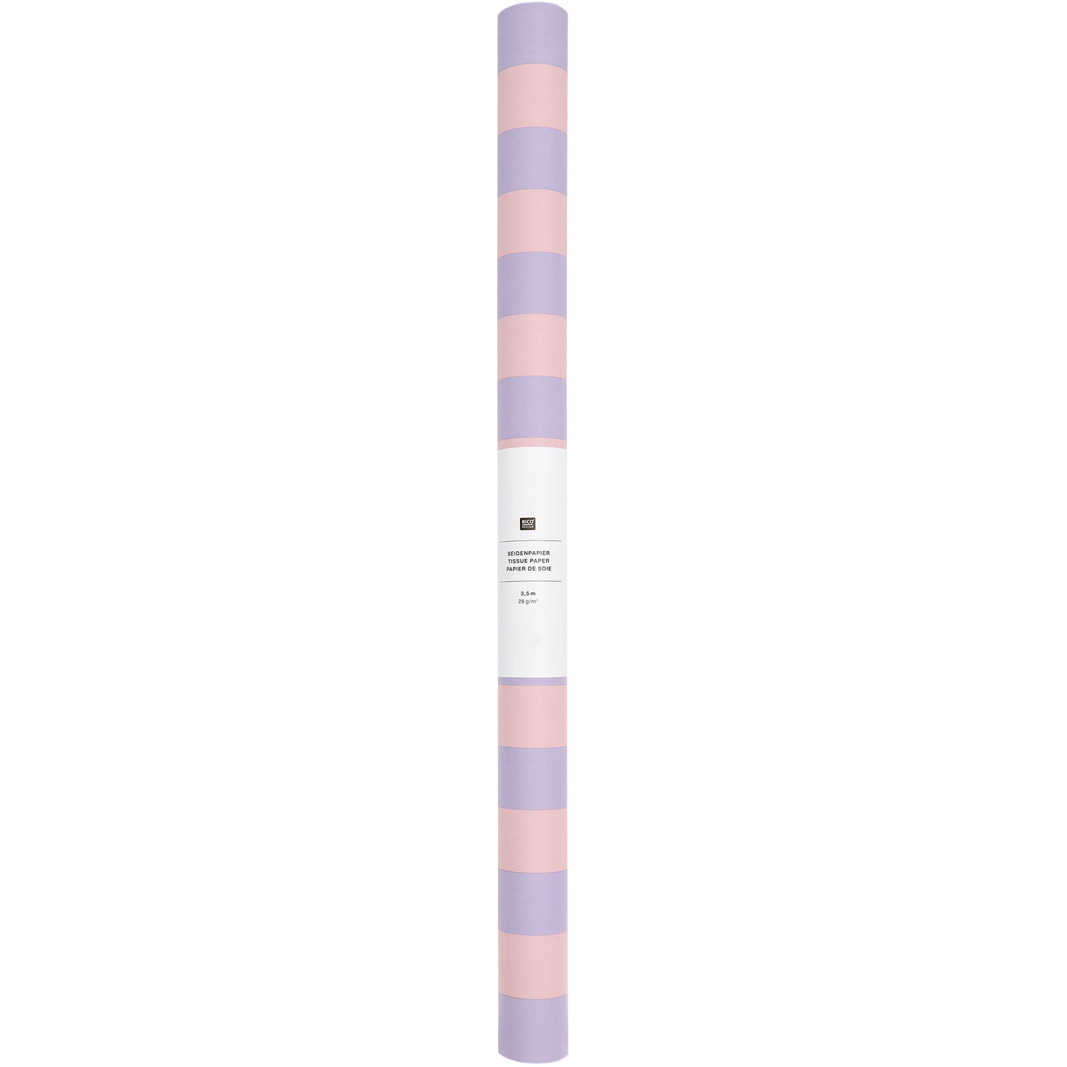 Seidenpapier Streifen Rosa-Flieder 50x365cm auf der Rolle von Rico Design