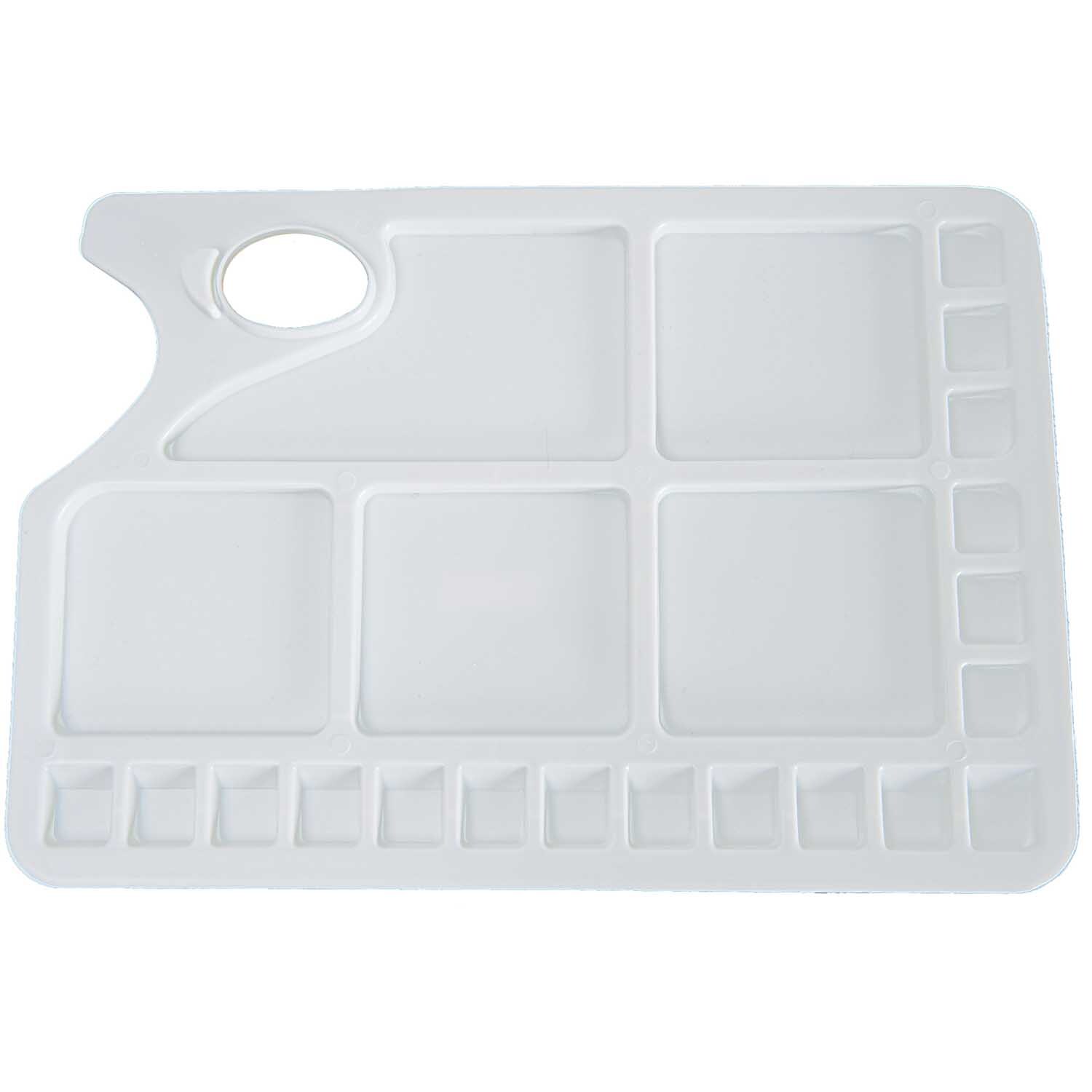 Rechteck-Malpalette groß 34x23,4cm mit mehreren Fächern, ideal für Künstler, von Rico Design.