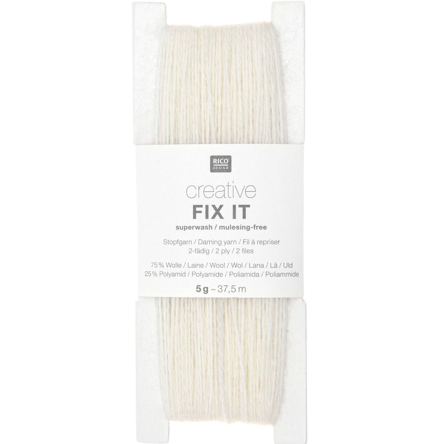 Creative Fix It: Cremefarbenes Garn von Rico Design, ideal für Strickprojekte, 5g 37,5m.