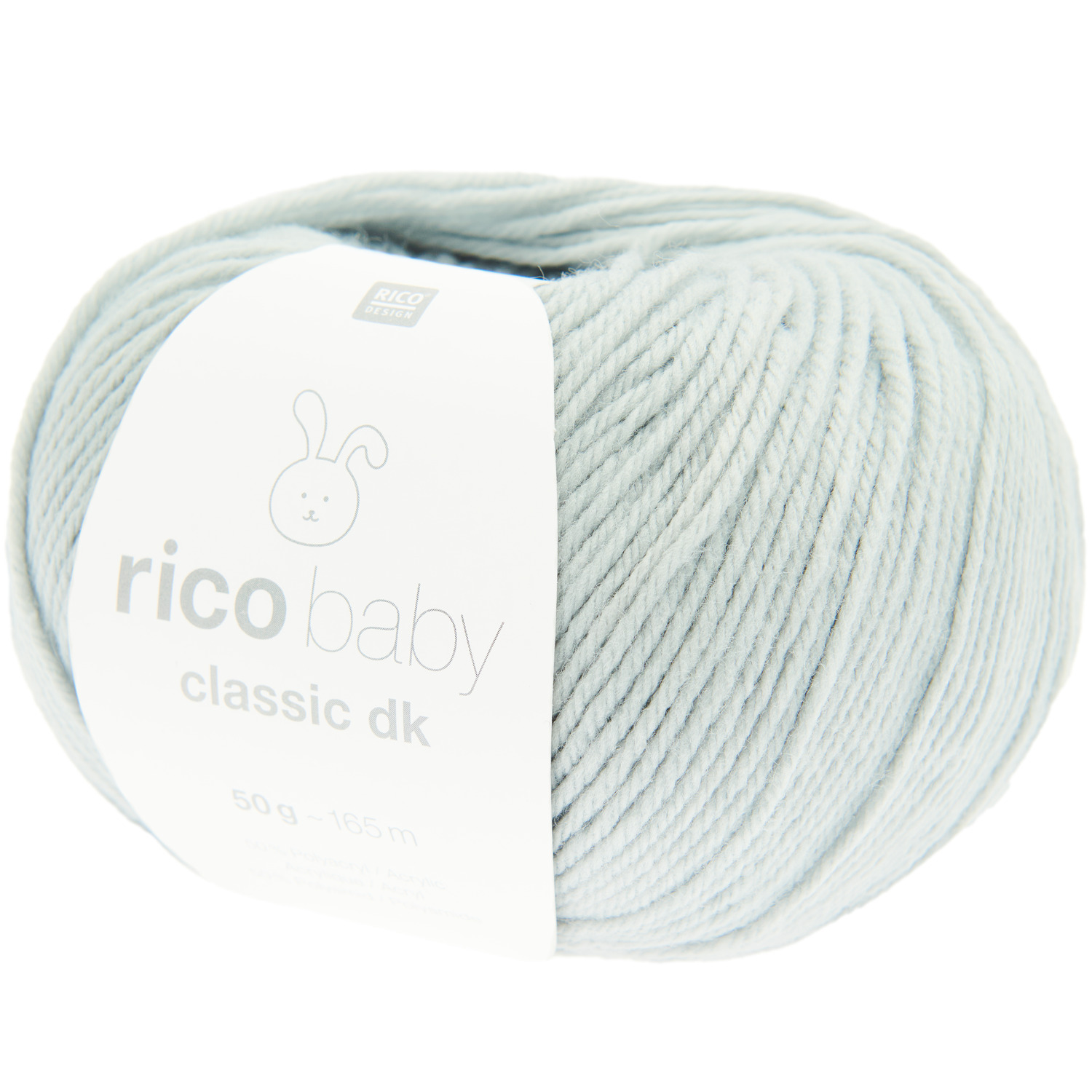 Rico Baby Classic dk, weiches Garn in Smokey Blue, 50g Knäuel mit 165m Lauflänge, ideal für Strickprojekte.