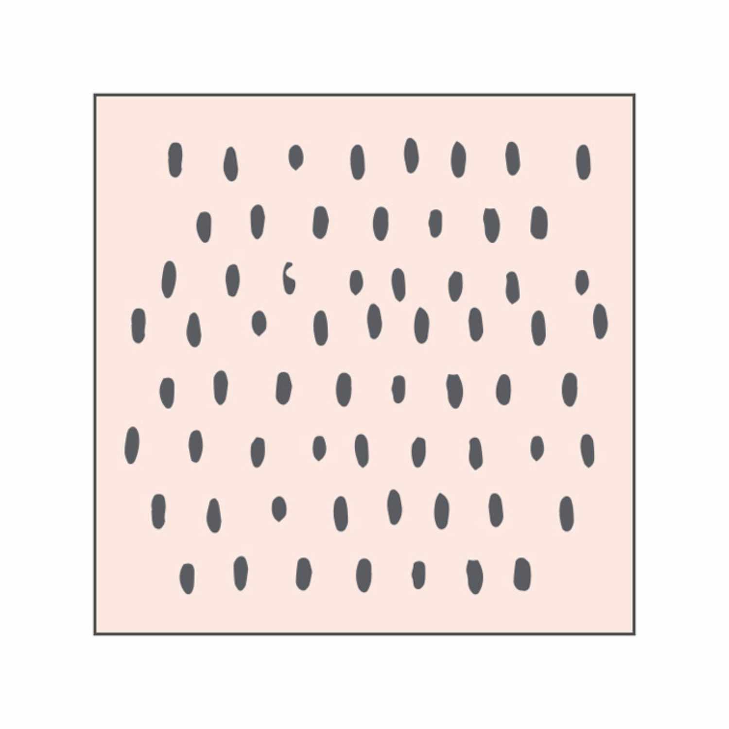 Stempel Pattern 1 nude 45x45mm zeigt ein minimalistisches Punktmuster auf einem hellen Hintergrund. Marke: May&Berry.