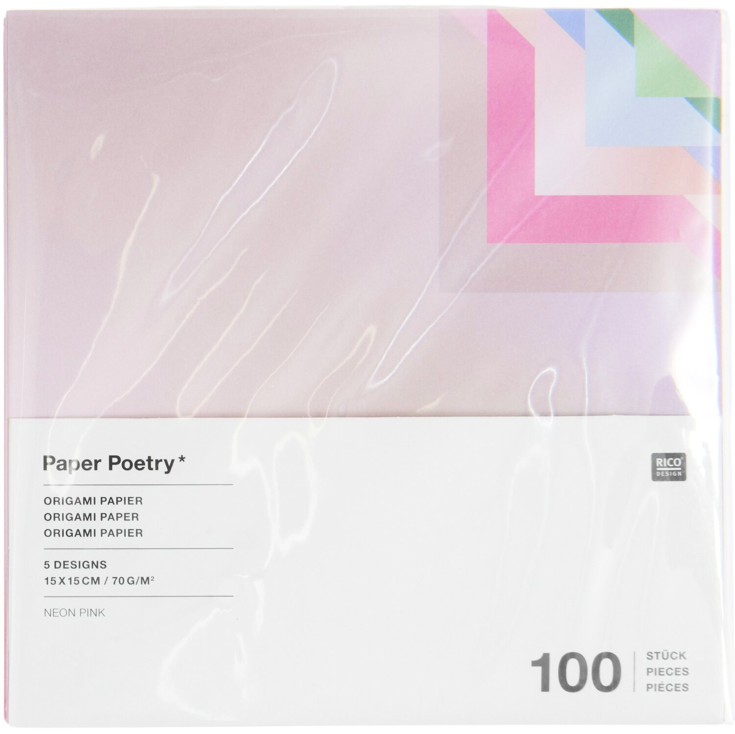 Paper Poetry Origami Blurry Gradient: Origamipapier in sanften Pastelltönen, 15x15cm, 100 Blatt, ideal für kreative Projekte.