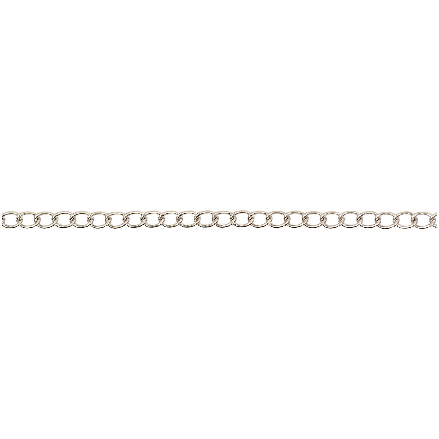 Gliederkette silber 6-7mm 1m von Rico Design, zeigt eine feine silberne Kette mit runden Gliedern.