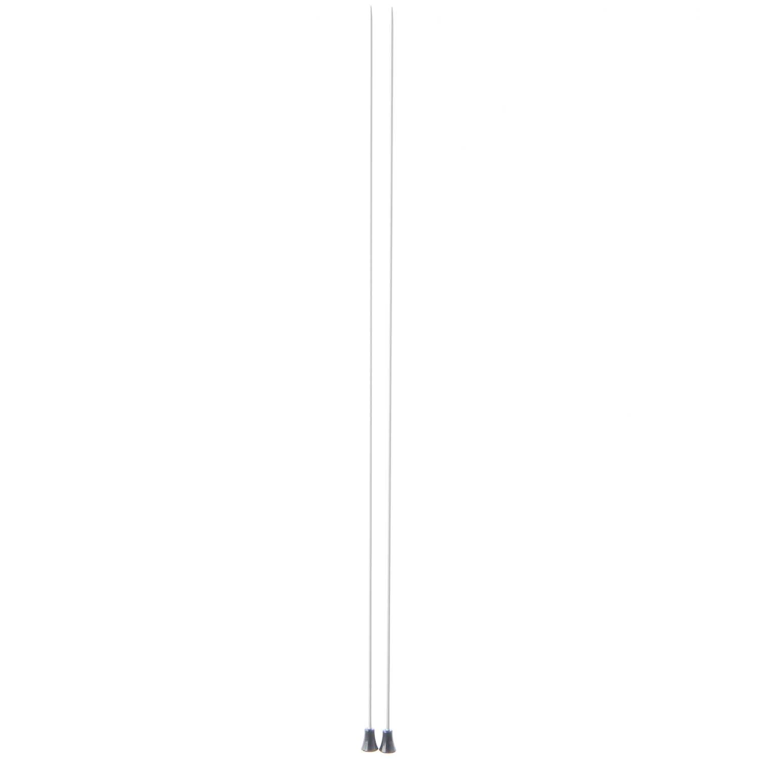 Jackenstricknadeln 35cm Aluminium von Rico Design, silberfarben, ideal für Strickprojekte.