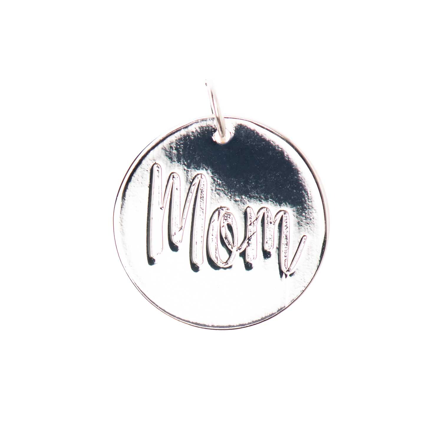 Mix it Up - Schmuckanhänger mit "Mom"-Gravur in Silber von Rico Design, rund und elegant.