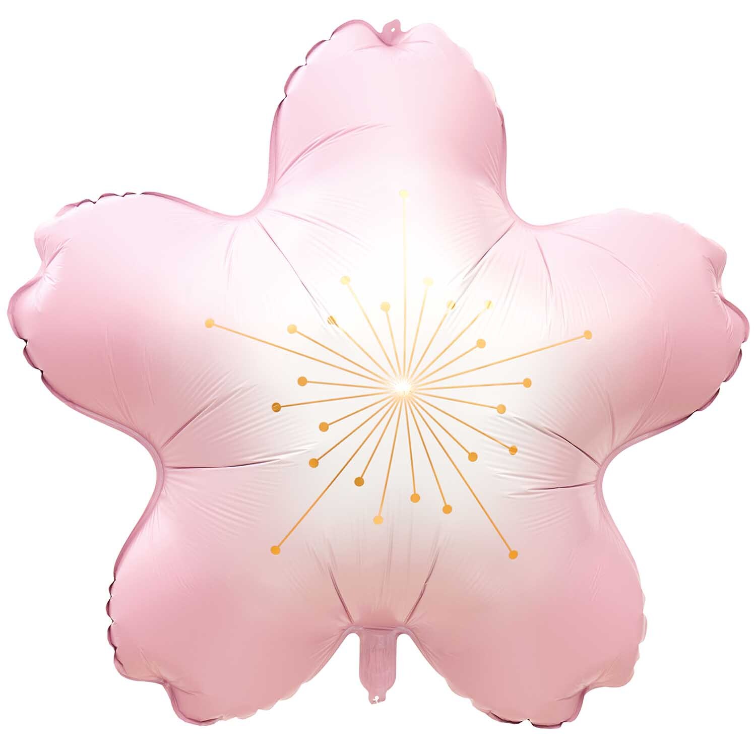 Folienballon Kirschblüte in zartem Rosa, geformt wie eine Blume, von Rico Design, 85x81,5 cm.