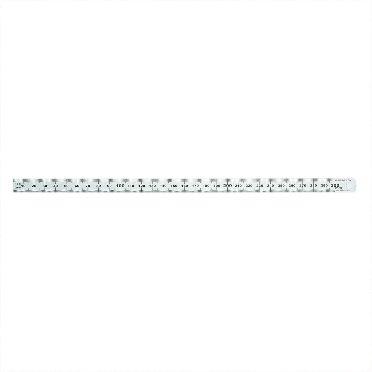 Lineal 30cm Stahl von RUMOLD in stahlgrau, ideal für präzises Messen und Zeichnen.