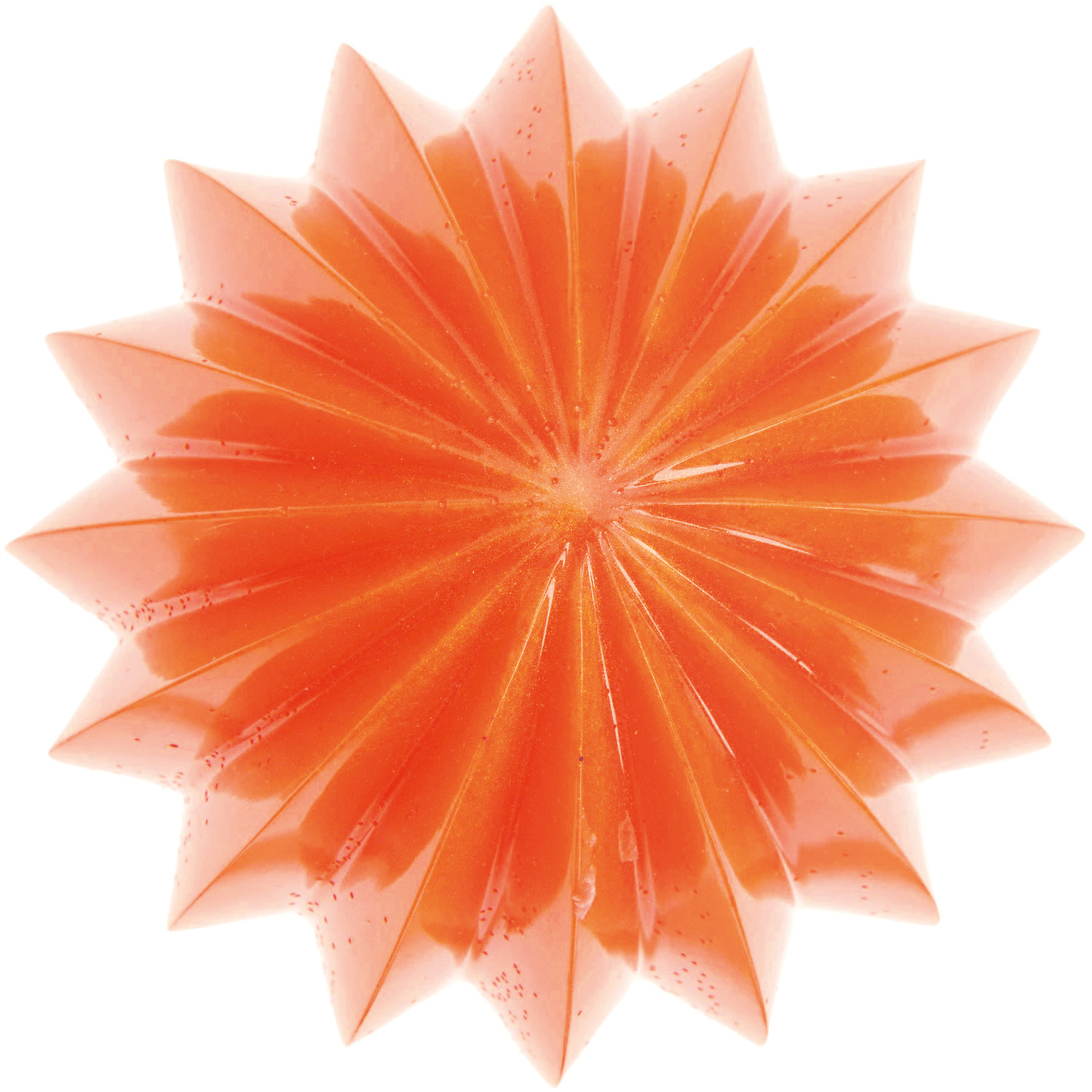 Silikon Gießform Kugel mit Streifen: Eine transparente Form mit perlroten und goldenen Pigmenten, ideal für kreative Epoxidharzprojekte.