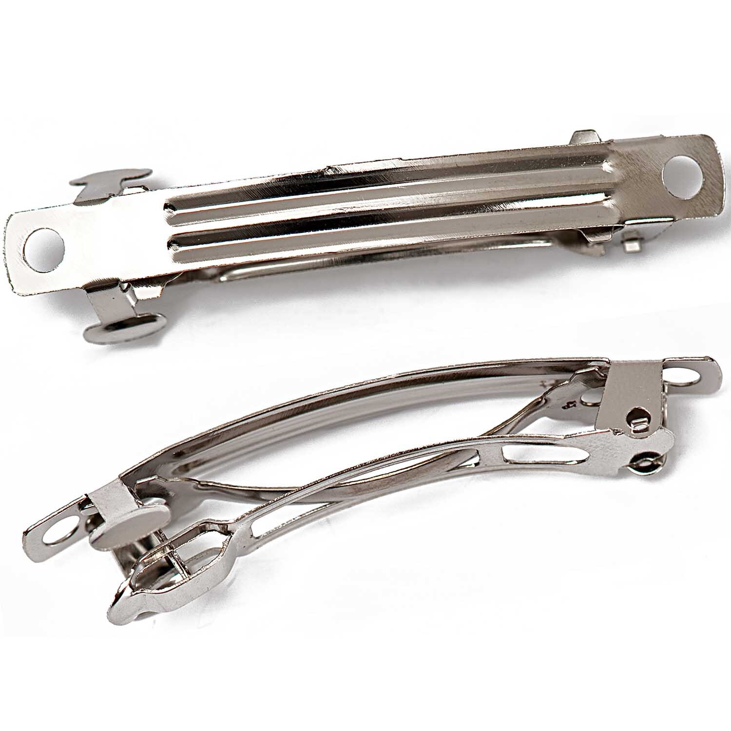 Haarspange silber 40mm 2 Stück von Rico Design. Zwei silberne Haarspangen aus Metall, elegant und funktional.