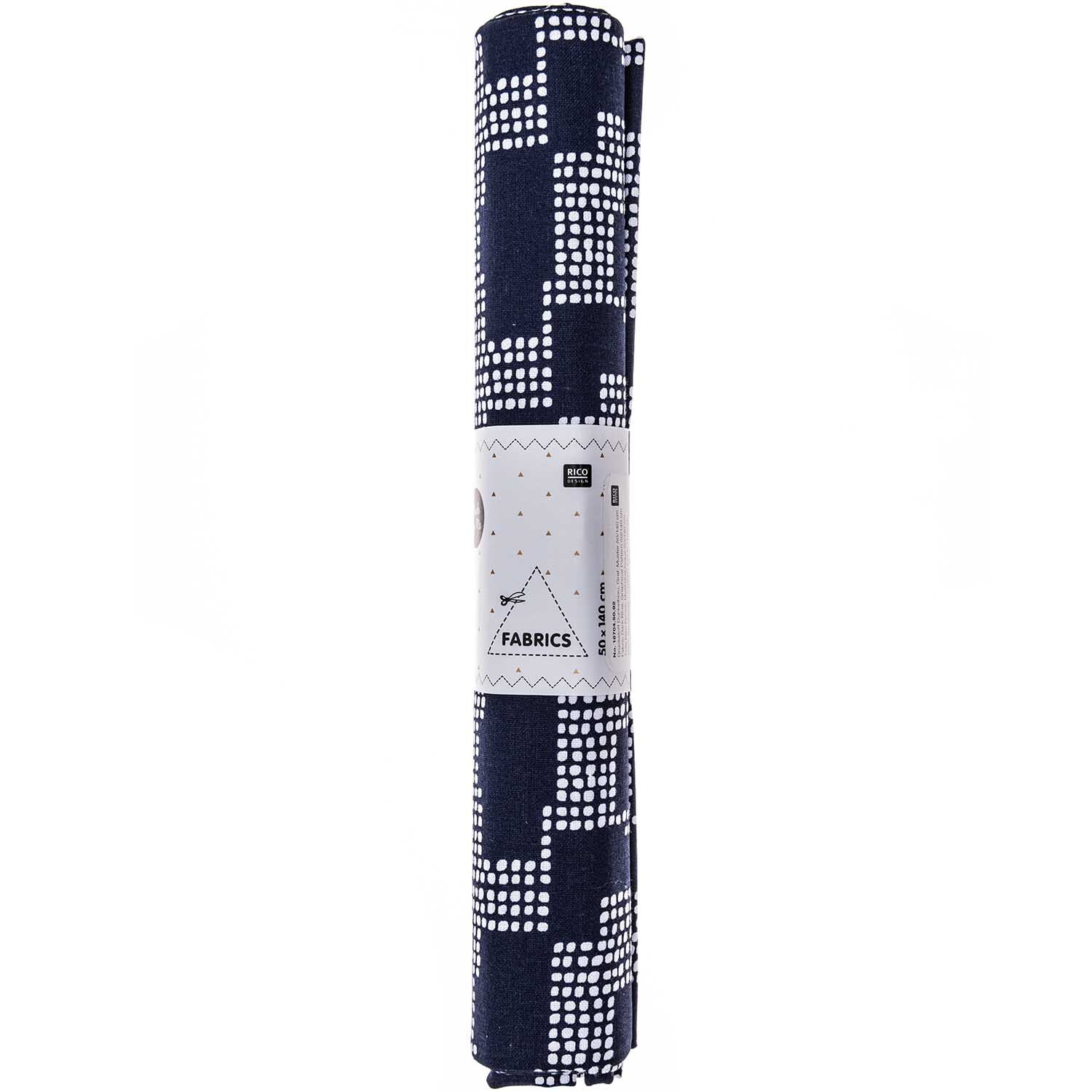 Druckstoff grafisches Muster dunkelblau 50x140cm von Rico Design