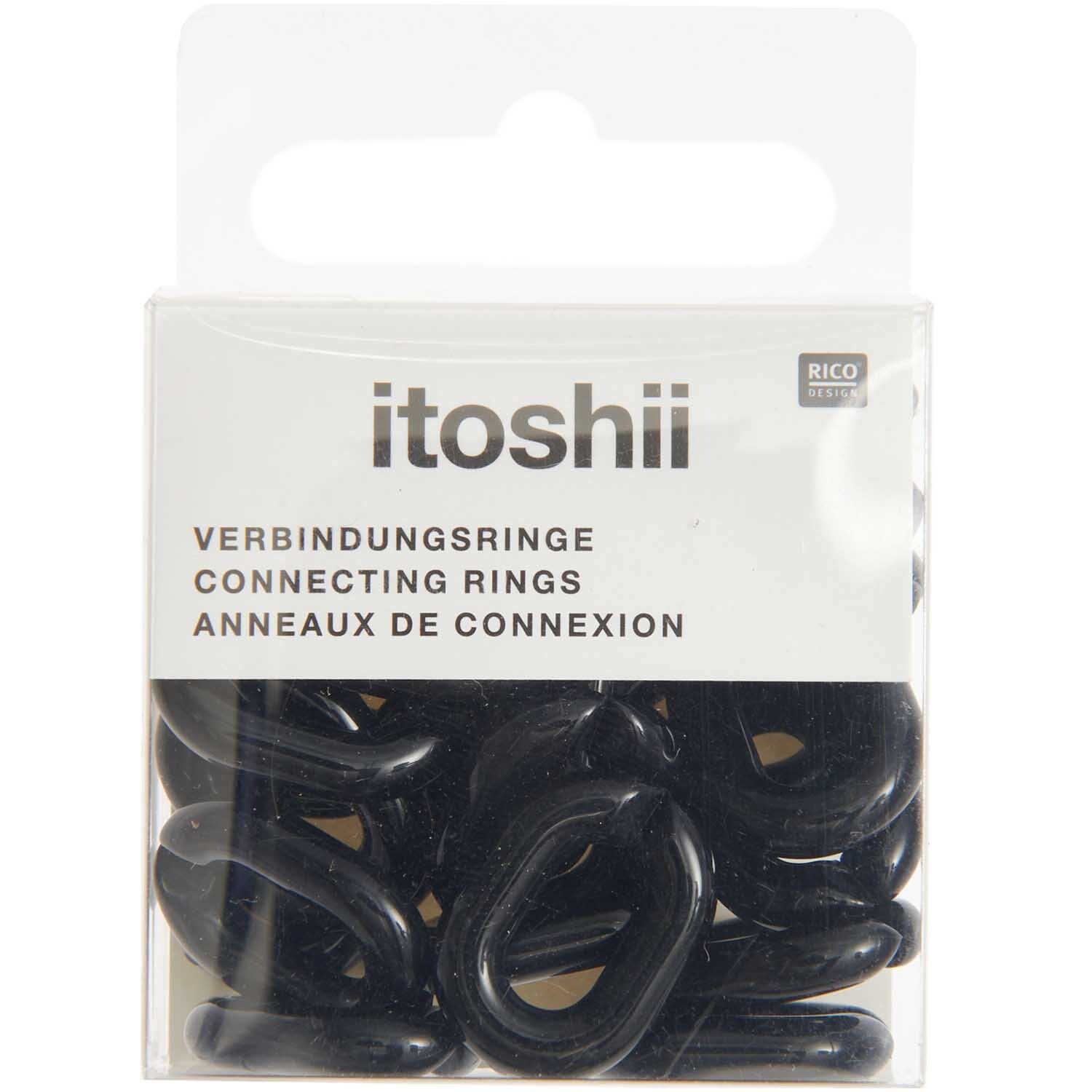 itoshii Verbindungsringe schwarz 19x14x4mm 18 Stück von Rico Design