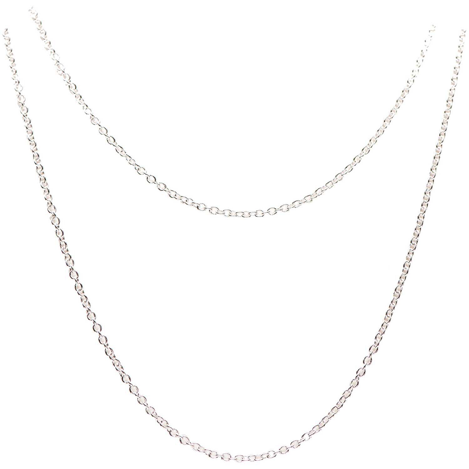 Gliederkette 2fach silber 55cm von Rico Design, zeigt zwei elegante, silberne Kettenstränge.