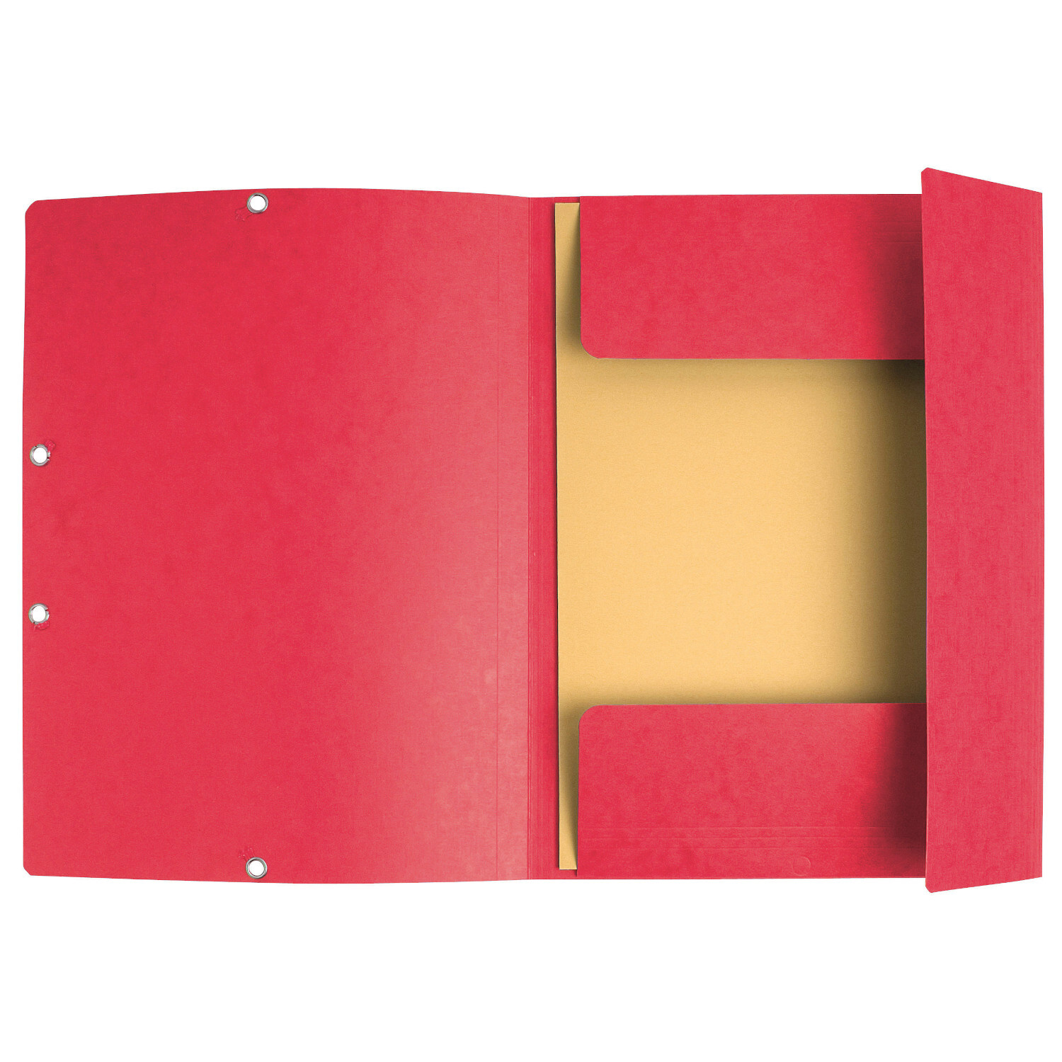 Sammelmappe mit Gummizug A4 in kräftigem Rot, ideal für Dokumente, aus robustem 400g/m² Karton.