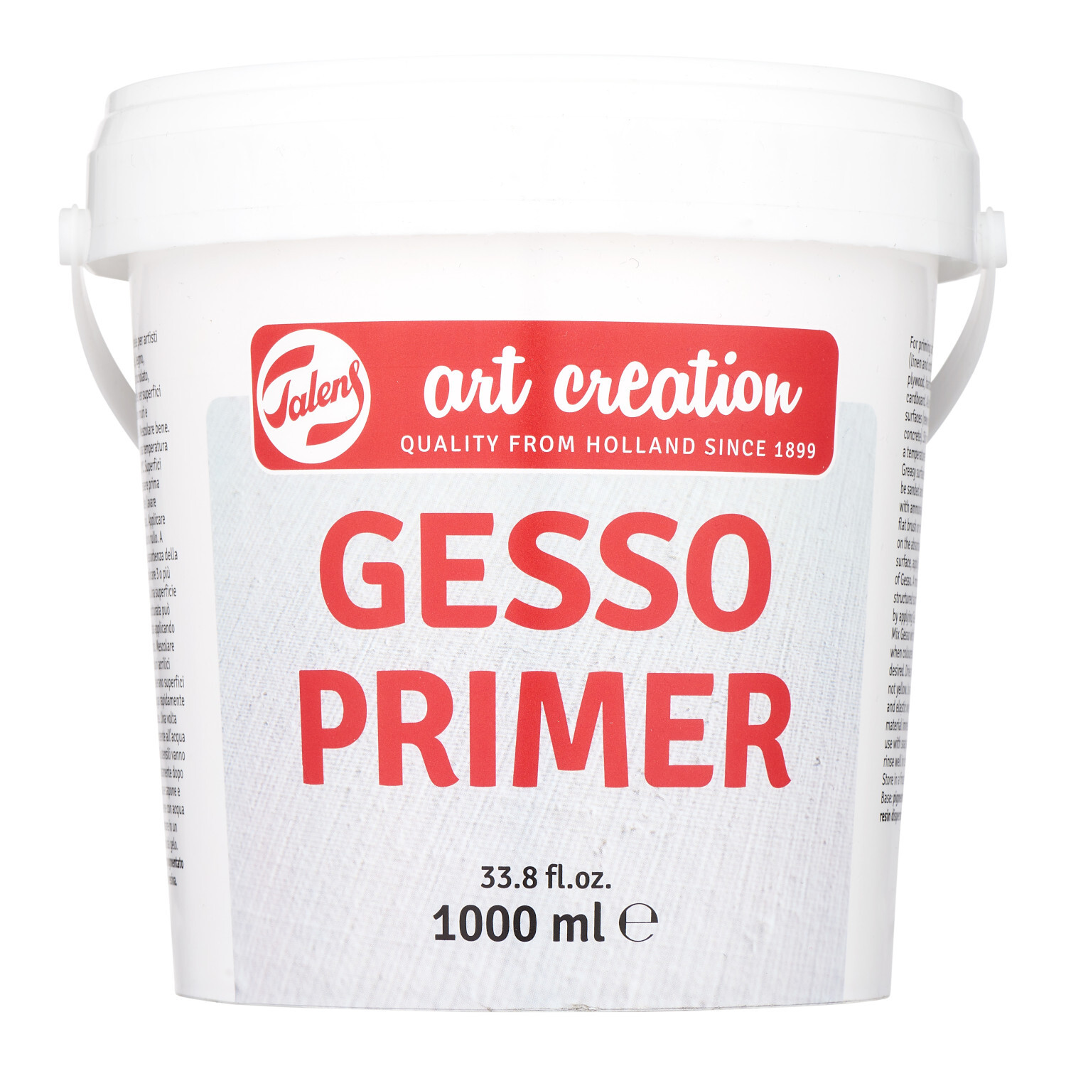 Talens Art Gesso Primer, 1000ml Eimer, weiß, von Royal Talens, ideal für Künstlerbedarf.