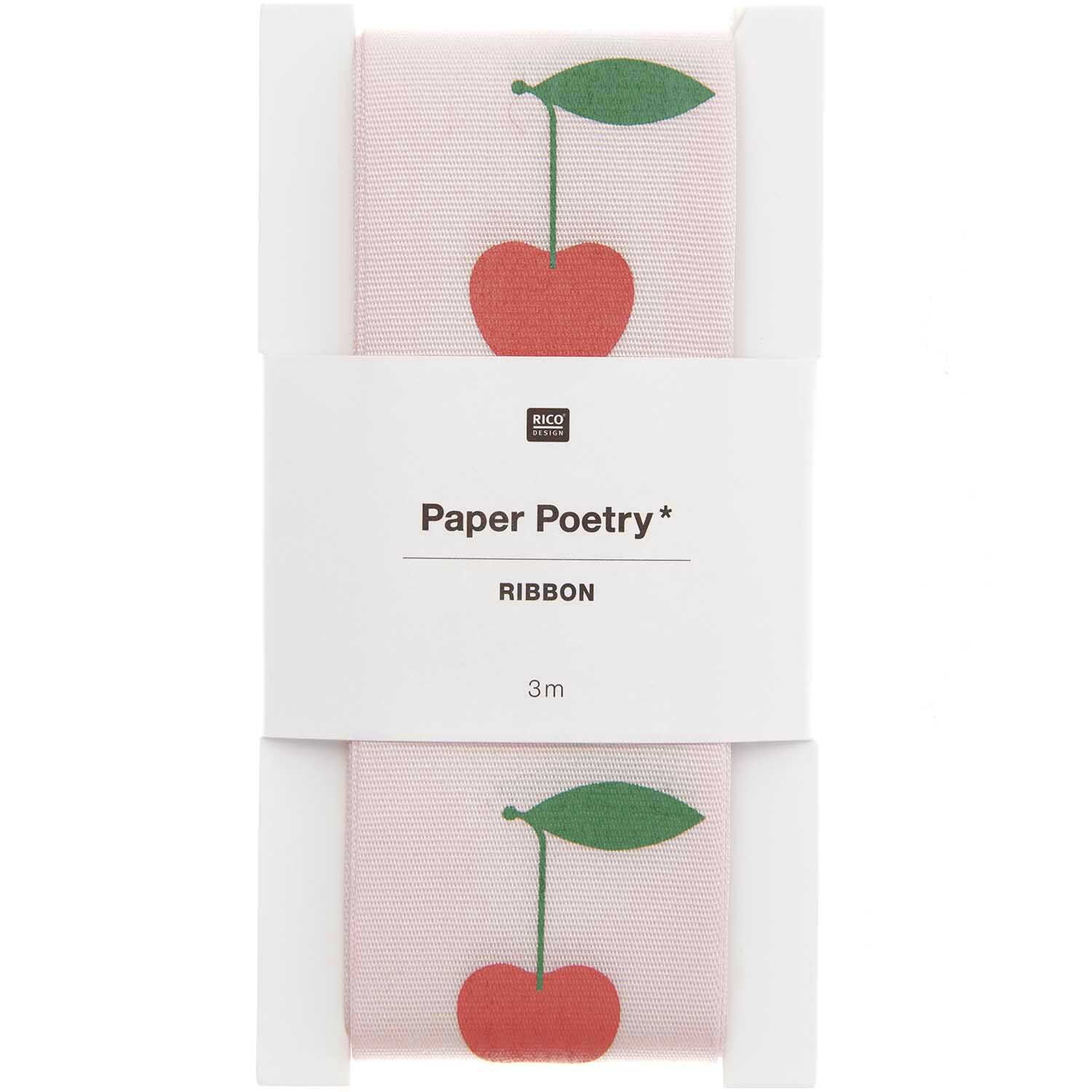 Paper Poetry Taftband Kirschen 38mm 3m von Rico Design