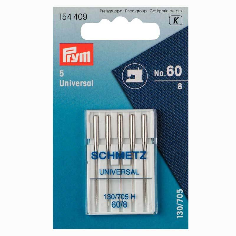 Nähmaschinennadeln 130/705 Standard Nr.60 von Prym, silberne Nadeln in einer blauen Verpackung.