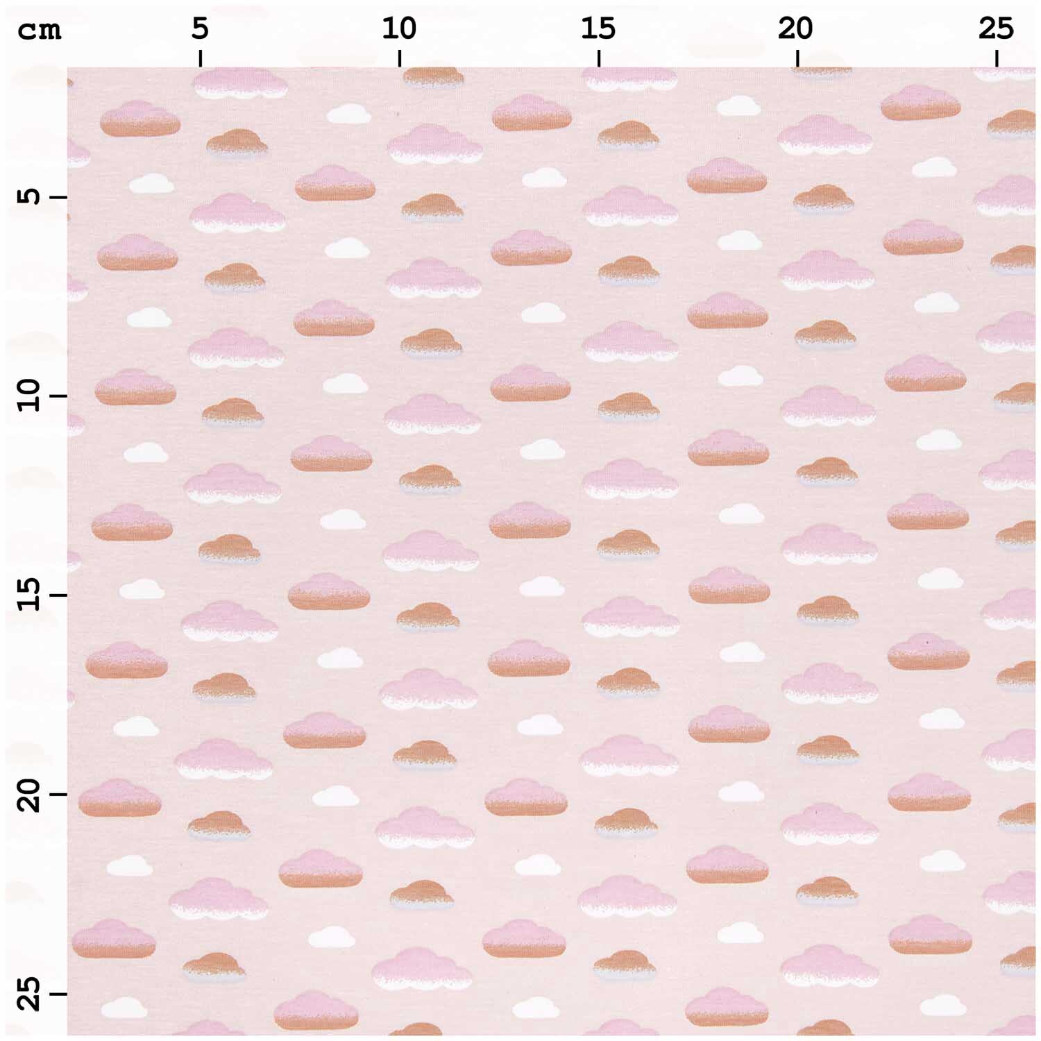 Jerseystoff Happy Baby Wolken rosa 145cm von Rico Design