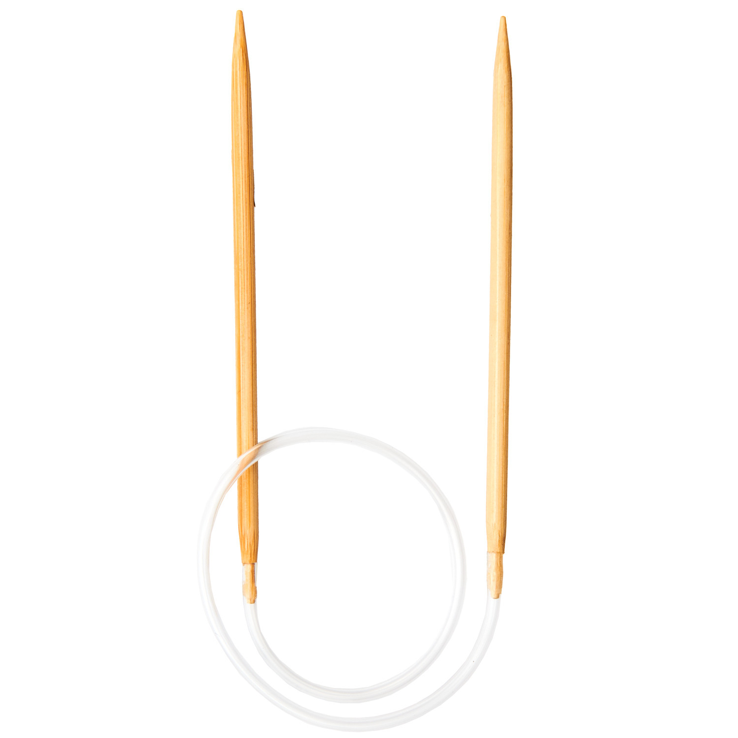 Rundstricknadel 40cm Bambus von Rico Design, naturfarbene Nadeln mit flexiblem Kunststoffseil. Ideal für Strickprojekte.