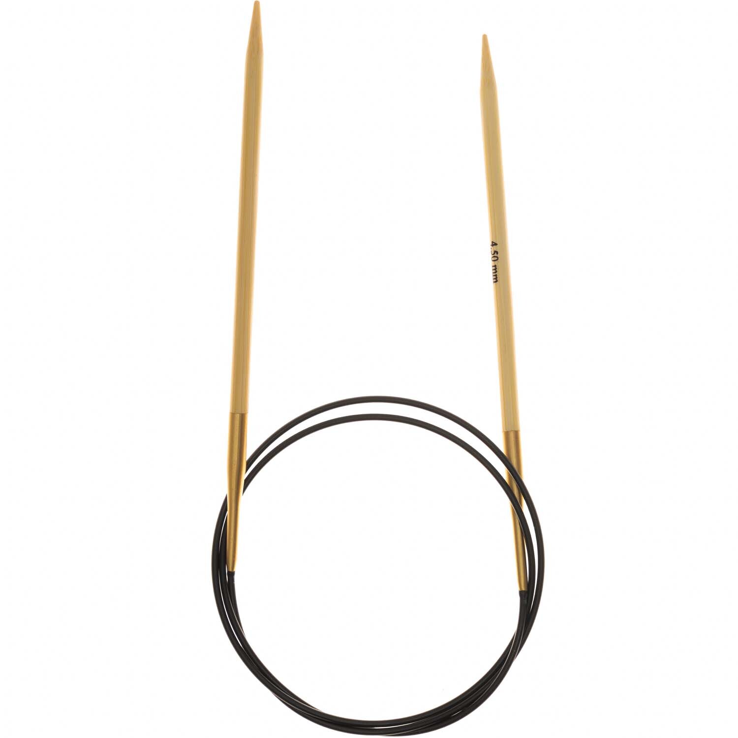 Rundstricknadel 80cm Bambus von Rico Design, zeigt eine lange, flexible Nadel aus Bambus.
