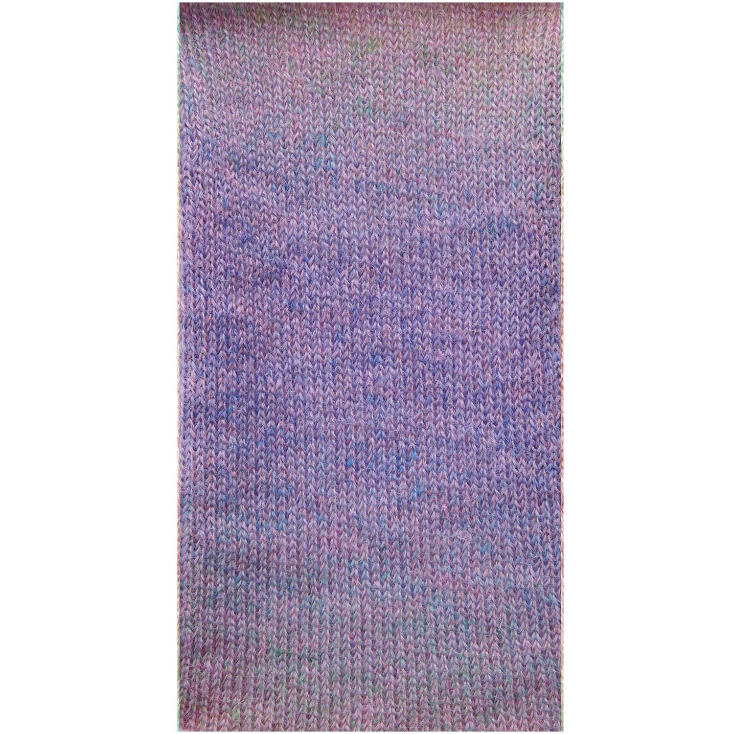 Fashion Mohair Rainbows: Strickmuster in lila und rosa Tönen, ideal für kreative Projekte. Marke: Rico Design.
