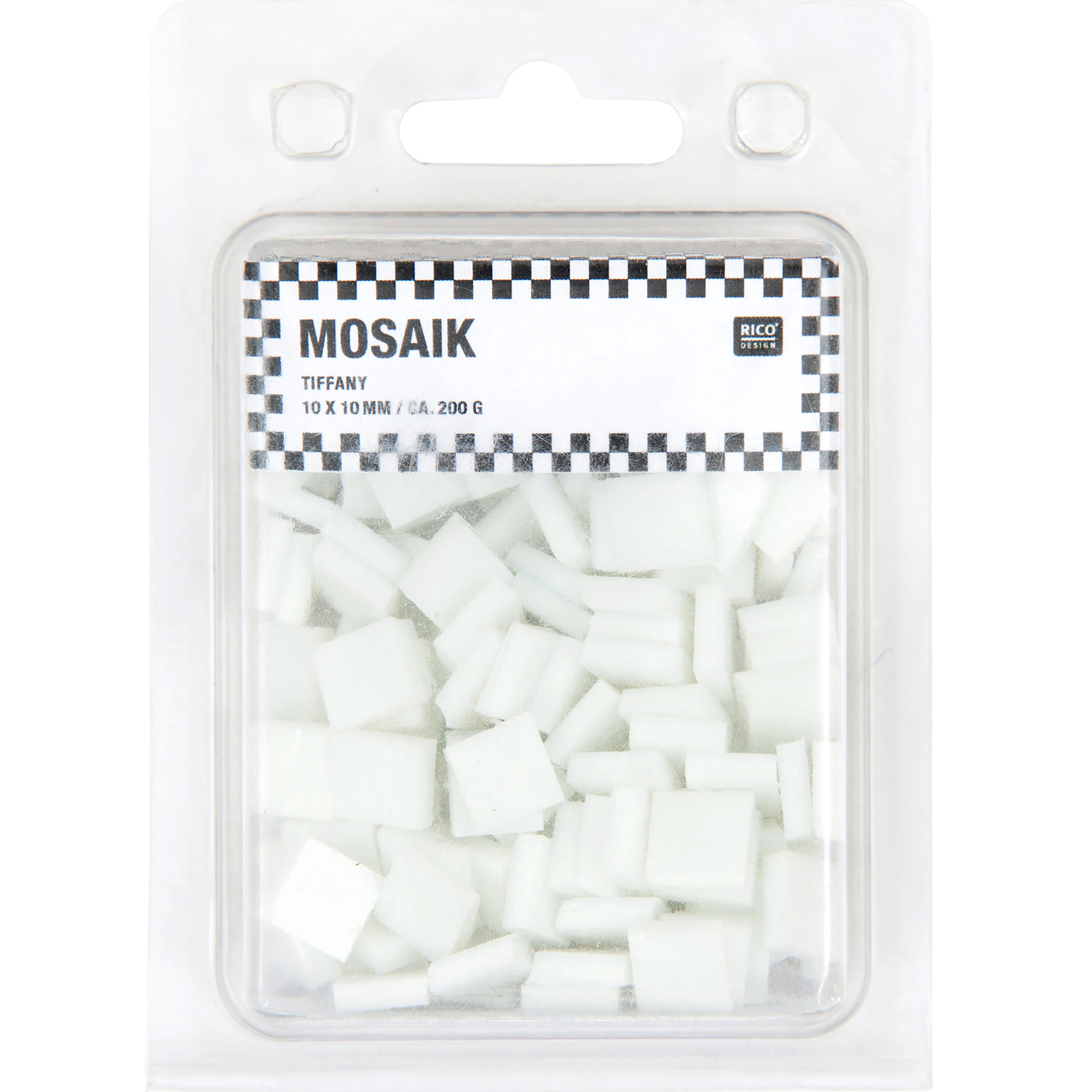 Tiffany-Mosaiksteine 10x10mm 200g Farbe Polarweiß von Rico Design
