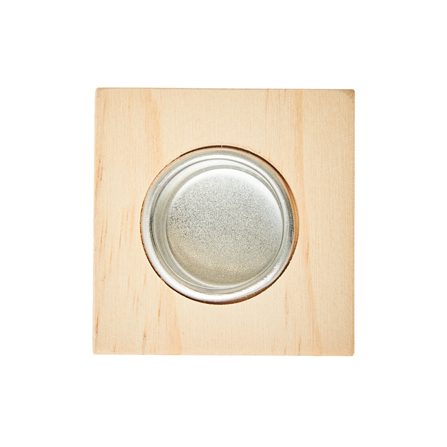 Kerzenhalter Würfel aus hellem Holz von Rico Design, ideal für moderne Wohnräume.