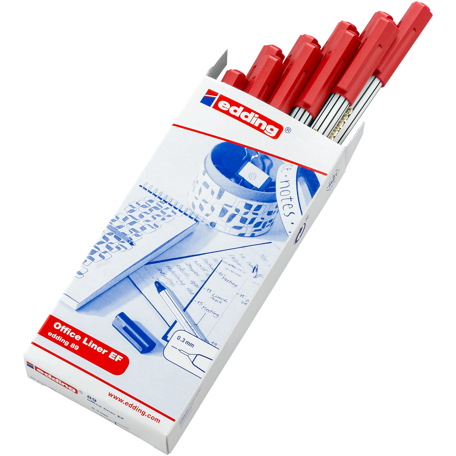 89 office liner EF 0,3mm Farbe Rot von edding International 
