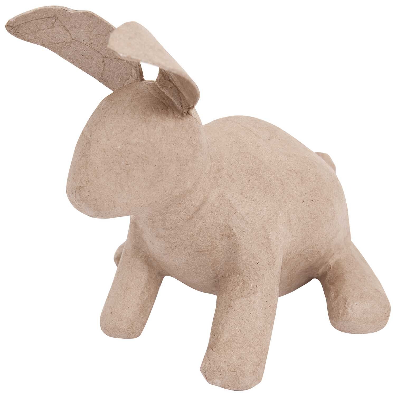 Pappmaché Hase 21x19x15,5cm von Rico Design in natürlichem Farbton, ideal für kreative Dekorationen.