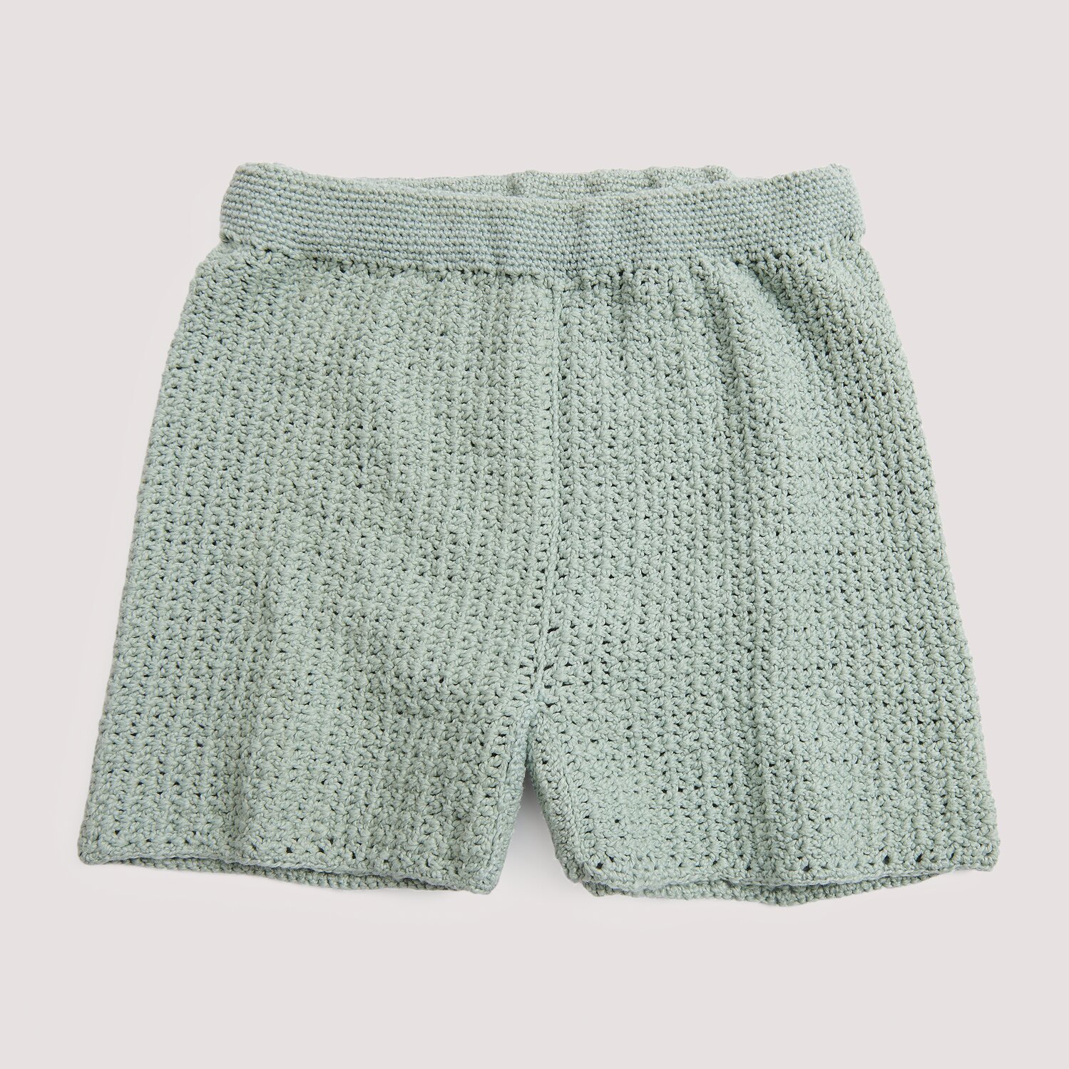 Gehäkelte kurze Hose in türkis