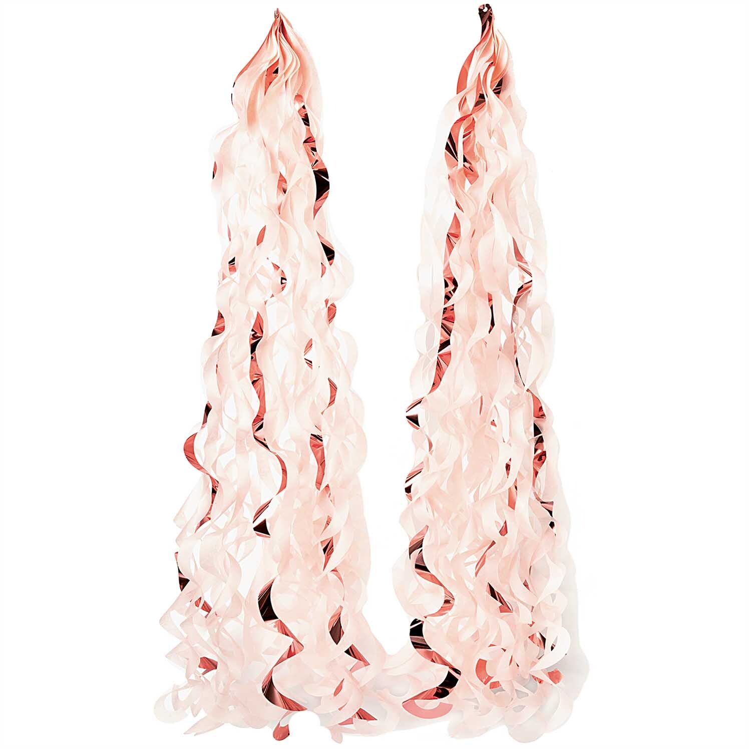 Seidenpapierspiralen 2 Stück 36 Lagen in Roségold Mix von Rico Design, dekorativ und elegant drapiert.