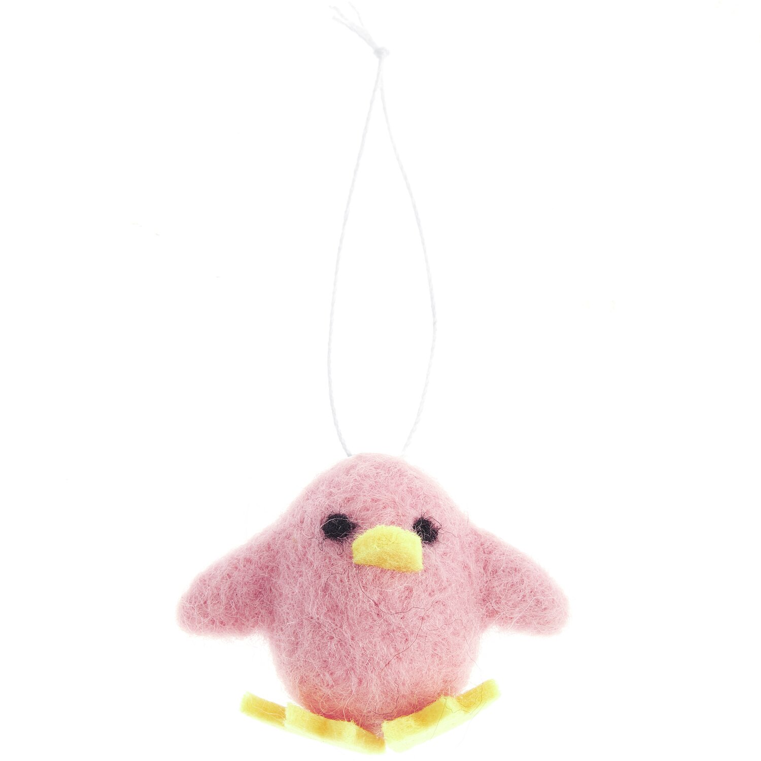 Filzhänger Küken Rosa von Rico Design: Niedliches rosa Küken aus Filz mit gelbem Schnabel und Füßen, ideal als Dekoration.