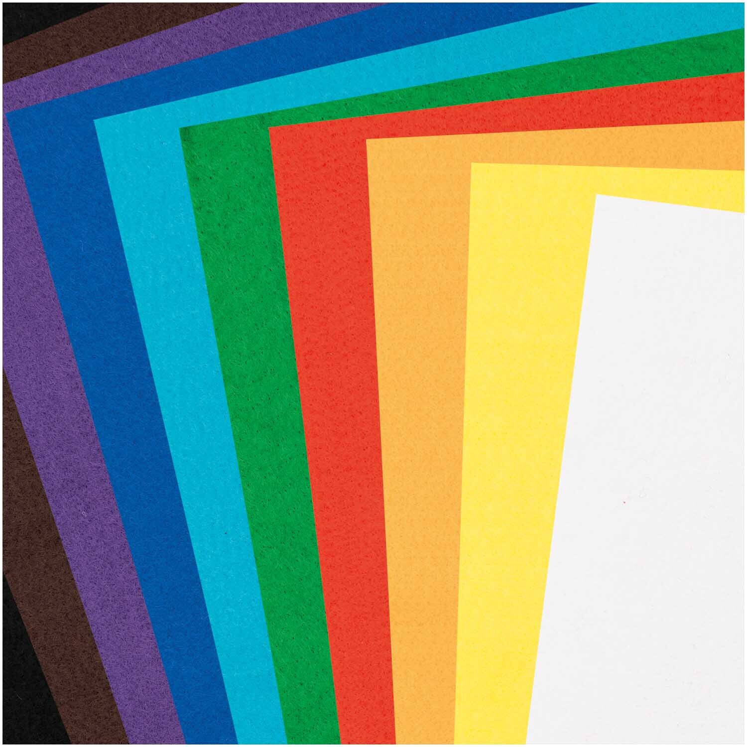 Filz-Plattenset 1mm 20x30cm 10 Farben von Rico Design: Bunte Filzplatten in verschiedenen Farben, ideal für kreative Bastelprojekte.