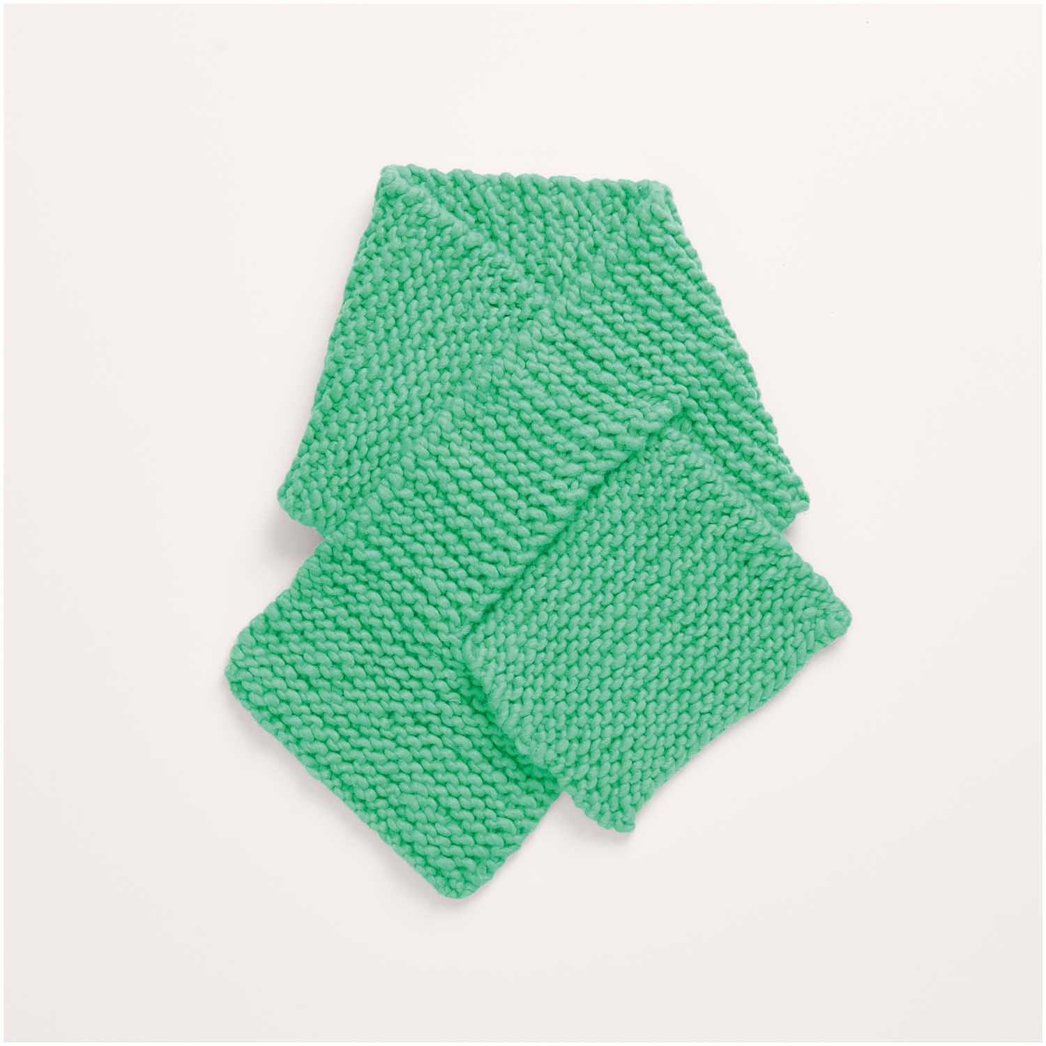 Gestrickter Schal Grün: Modell 25 aus dem Heft Rico Kids 12