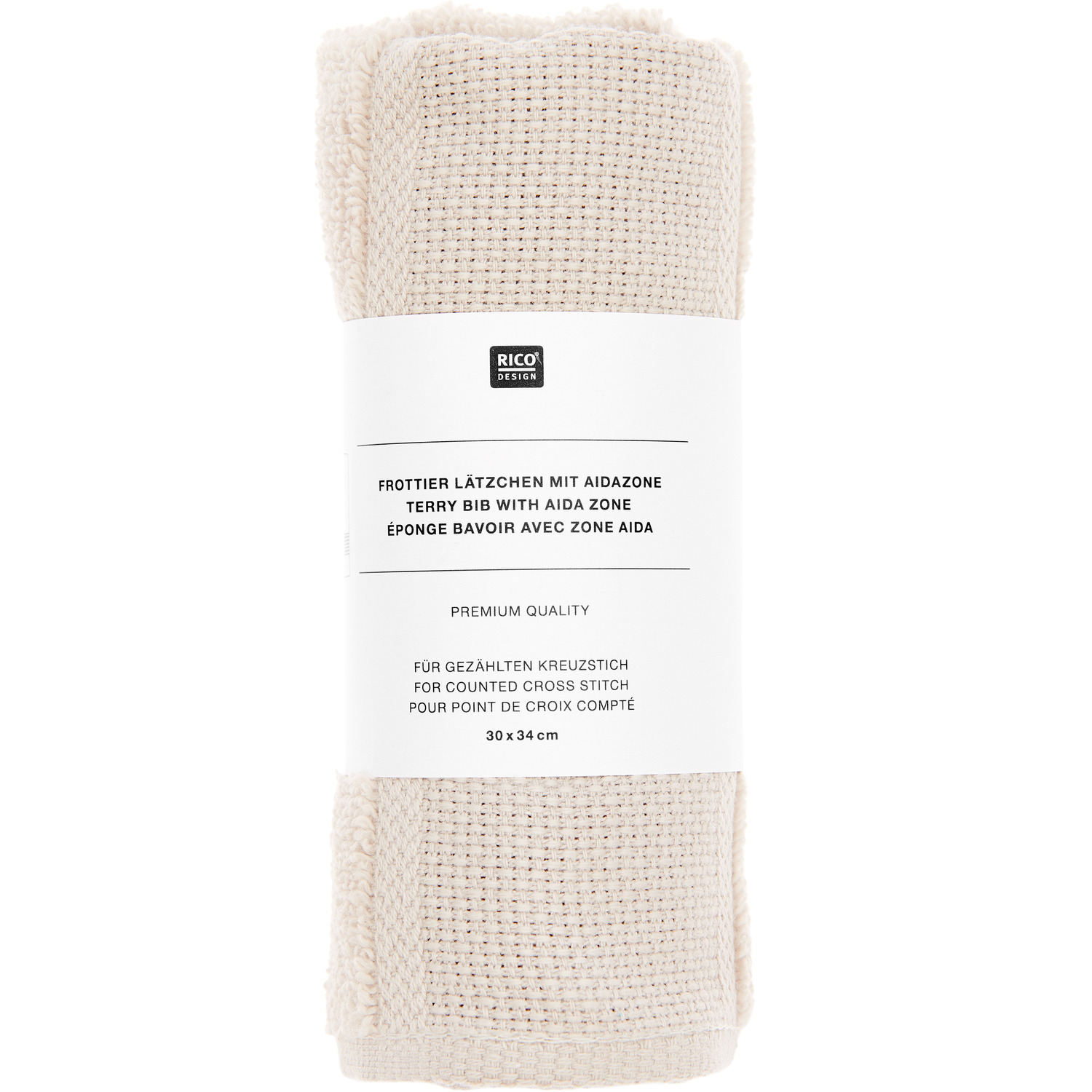 Lätzchen 30x34cm, GOTS Farbe Hellbeige von Rico Design