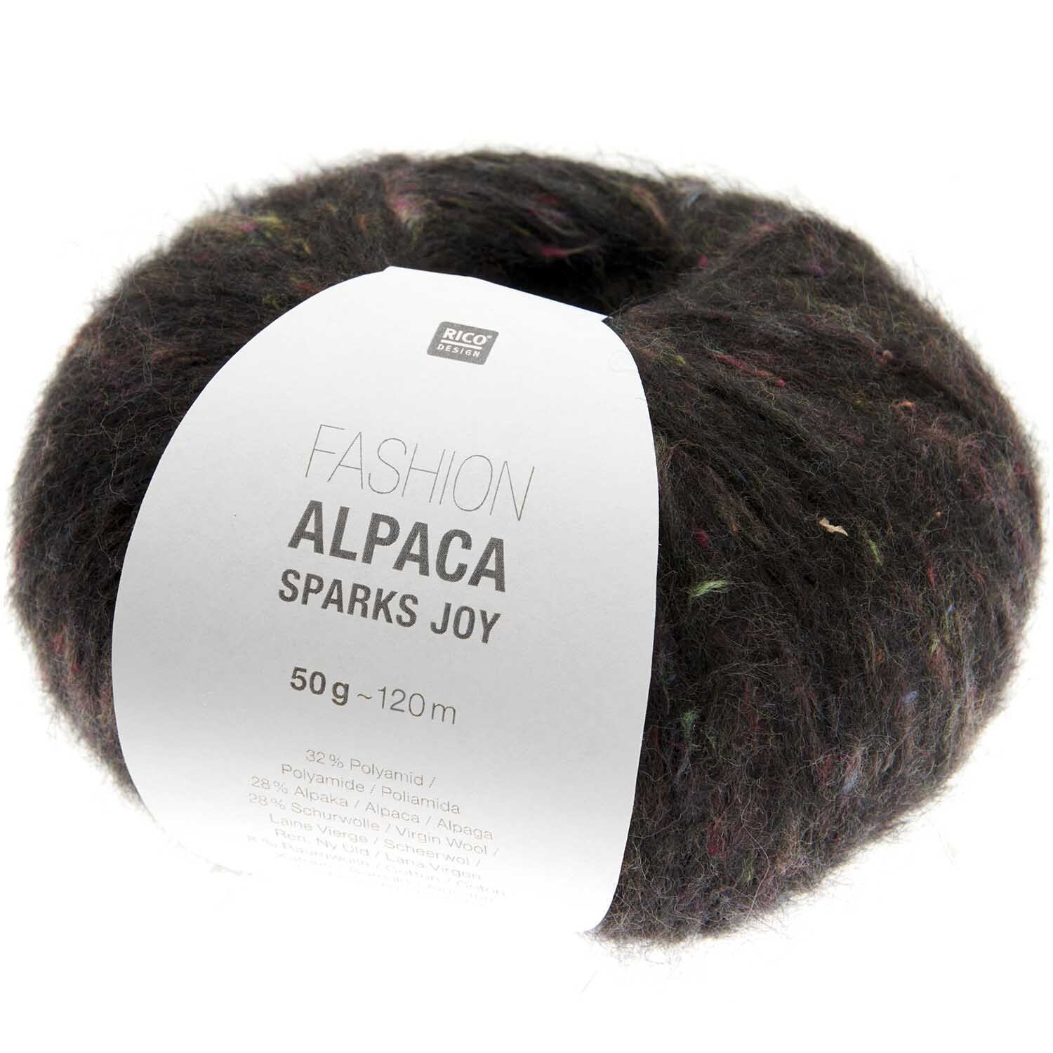 Fashion Alpaca Sparks Joy Strickset Pullover Modell 19, weiches Garnknäuel von Rico Design in Schwarz.